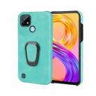 Ring Holder PU Phone Case For OPPO Realme C21(Mint Green) - 1