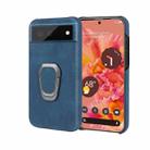 For Google Pixel 6 Ring Holder PU Phone Case(Blue) - 1