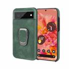 For Google Pixel 6 Ring Holder PU Phone Case(Dark Green) - 1