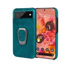 For Google Pixel 6 Ring Holder PU Phone Case(Cyan) - 1