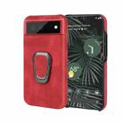 For Google Pixel 6 Pro Ring Holder PU Phone Case(Red) - 1