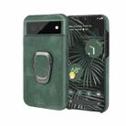 For Google Pixel 6 Pro Ring Holder PU Phone Case(Dark Green) - 1