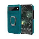 For Google Pixel 6 Pro Ring Holder PU Phone Case(Cyan) - 1