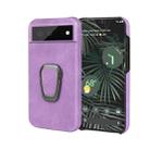 For Google Pixel 6 Pro Ring Holder PU Phone Case(Purple) - 1