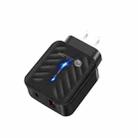 PD03 20W Type-C + QC3.0 USB Charger with Indicator Light, US Plug(Black) - 1