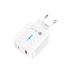 PD03 20W Type-C + QC3.0 USB Charger with Indicator Light, EU Plug(White) - 1