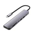 UC902 7-in-1 Multi-function HDMI+SD/TF+USB x 2+Type-C+PD to USB-C / Type-C Aluminum Alloy HUB - 1