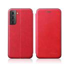 For Samsung Galaxy S22 5G Retro Texture Magnetic Card Holder Leather Case(Red) - 1