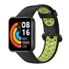 For Xiaomi Redmi Watch 2 Two-Color Mixed Silicone Watch Band(Black+Green) - 1