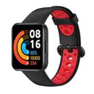 For Xiaomi Redmi Horloge 2 Two-Color Mixed Silicone Watch Band(Black+Red) - 1