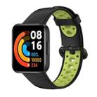 For Xiaomi Redmi Horloge 2 Two-Color Mixed Silicone Watch Band(Black+Green) - 1