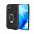 For OnePlus Nord N20 5G Ring Holder PU Phone Case(Black) - 1