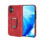 For OnePlus Nord N20 5G Ring Holder PU Phone Case(Red) - 1