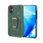 For OnePlus Nord N20 5G Ring Holder PU Phone Case(Dark Green) - 1