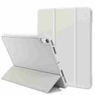 For iPad mini 6 3-Fold Holder Shockproof Leather Smart Tablet Case(White) - 1