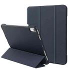 For iPad mini 6 3-Fold Holder Shockproof Leather Smart Tablet Case(Navy Blue) - 1