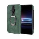 For Sony Xperia Pro-I Ring Holder PU Phone Case(Dark Green) - 1