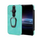 For Sony Xperia Pro-I Ring Holder PU Phone Case(Mint Green) - 1