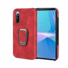 For Sony Xperia 10 III Ring Holder PU Phone Case(Red) - 1