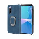 For Sony Xperia 10 III Ring Holder PU Phone Case(Blue) - 1