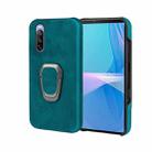 For Sony Xperia 10 III Ring Holder PU Phone Case(Cyan) - 1