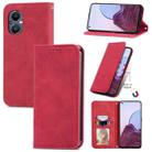 For OnePlus Nord N20 5G Retro Skin Feel Magnetic Leather Case(Red) - 1