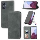 For OnePlus Nord N20 5G Retro Skin Feel Magnetic Leather Case(Grey) - 1