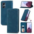 For OnePlus Nord N20 5G Retro Skin Feel Magnetic Leather Case(Blue) - 1