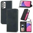 For Samsung Galaxy A33 5G Retro Skin Feel Magnetic Leather Case(Black) - 1