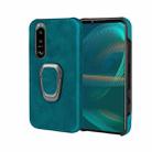 For Sony Xperia 5 III Ring Holder PU Phone Case(Cyan) - 1