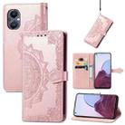 For OnePlus Nord N20 5G Mandala Flower Embossed Leather Case(Rose Gold) - 1