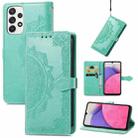For Samsung Galaxy A33 5G Mandala Flower Embossed Leather Case(Green) - 1