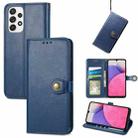 For Samsung Galaxy A33 5G Solid Color Leather Buckle Phone Case(Blue) - 1
