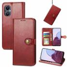 For OnePlus Nord N20 5G Solid Color Leather Buckle Phone Case(Red) - 1
