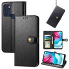 For Motorola Moto G60s Solid Color Leather Buckle Phone Case(Black) - 1