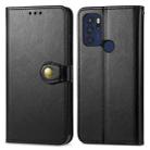 For Motorola Moto G60s Solid Color Leather Buckle Phone Case(Black) - 2
