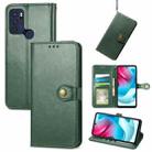 For Motorola Moto G60s Solid Color Leather Buckle Phone Case(Green) - 1