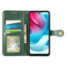 For Motorola Moto G60s Solid Color Leather Buckle Phone Case(Green) - 3