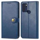 For Motorola Moto G60s Solid Color Leather Buckle Phone Case(Blue) - 2