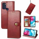 For Motorola Moto G60s Solid Color Leather Buckle Phone Case(Red) - 1