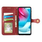For Motorola Moto G60s Solid Color Leather Buckle Phone Case(Red) - 3