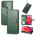 For Motorola Moto G Power 2022 Solid Color Leather Buckle Phone Case(Green) - 1