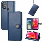 For Motorola Moto G Power 2022 Solid Color Leather Buckle Phone Case(Blue) - 1