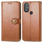 For Motorola Moto G Power 2022 Solid Color Leather Buckle Phone Case(Brown) - 2