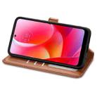 For Motorola Moto G Power 2022 Solid Color Leather Buckle Phone Case(Brown) - 4