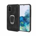 Ring Holder PU Phone Case For Samsung Galaxy S20(Black) - 1