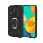 Ring Holder PU Phone Case For Samsung Galaxy M32(Black) - 1