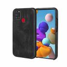 Ring Holder PU Phone Case For Samsung Galaxy A21s(Black) - 1