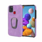 Ring Holder PU Phone Case For Samsung Galaxy A21s(Purple) - 1