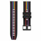 For Huawei Watch GT Runner Rainbow Silicone Watch Band (Black) - 1